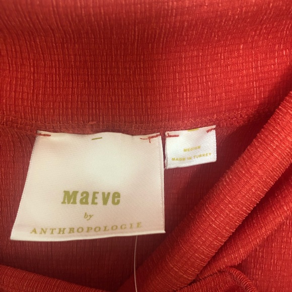 Anthropologie Maeve Off-the-Shoulder top BNWT Medium, Coral - Picture 4 of 5